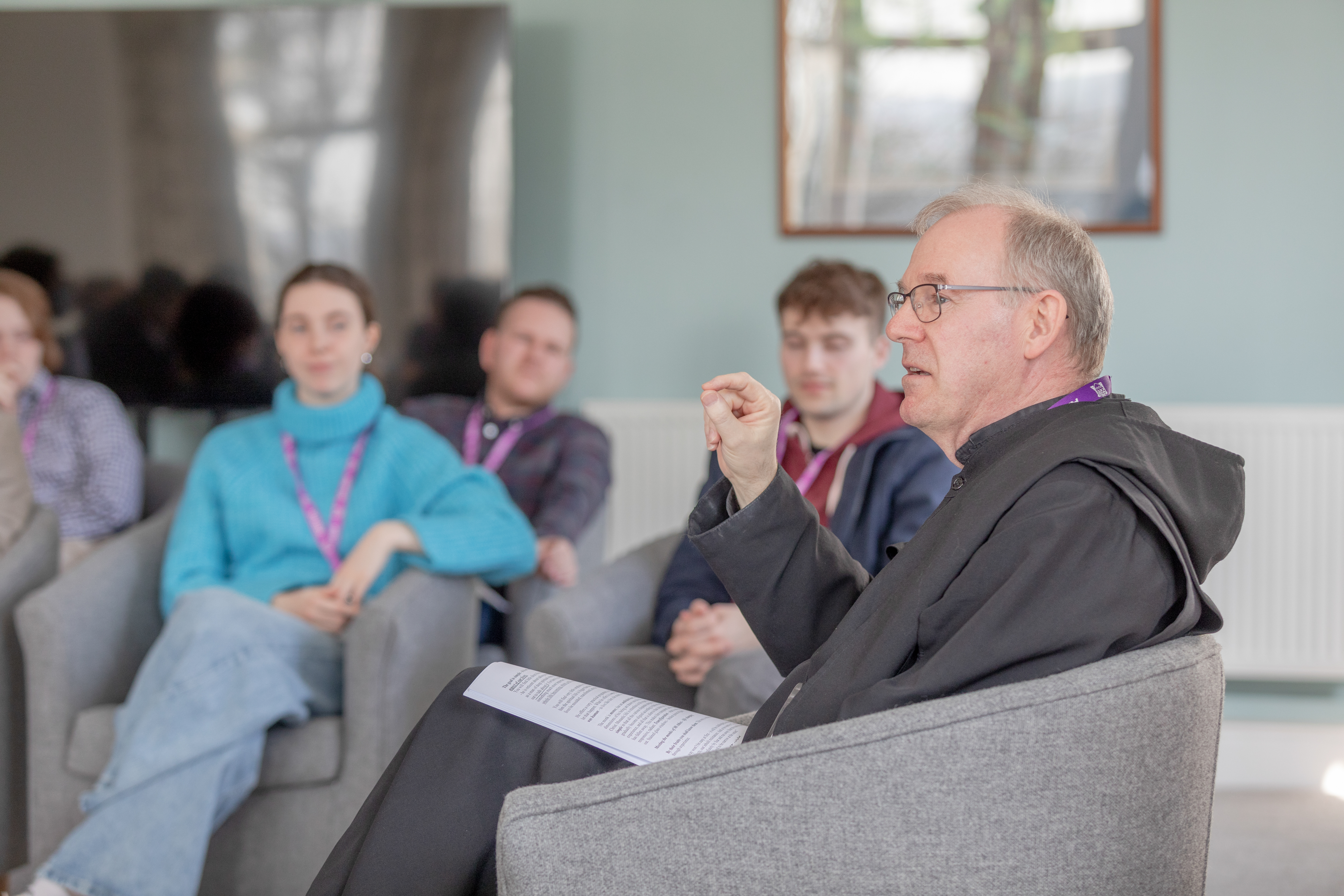 Fr Kevin leading a group retreat of young adults